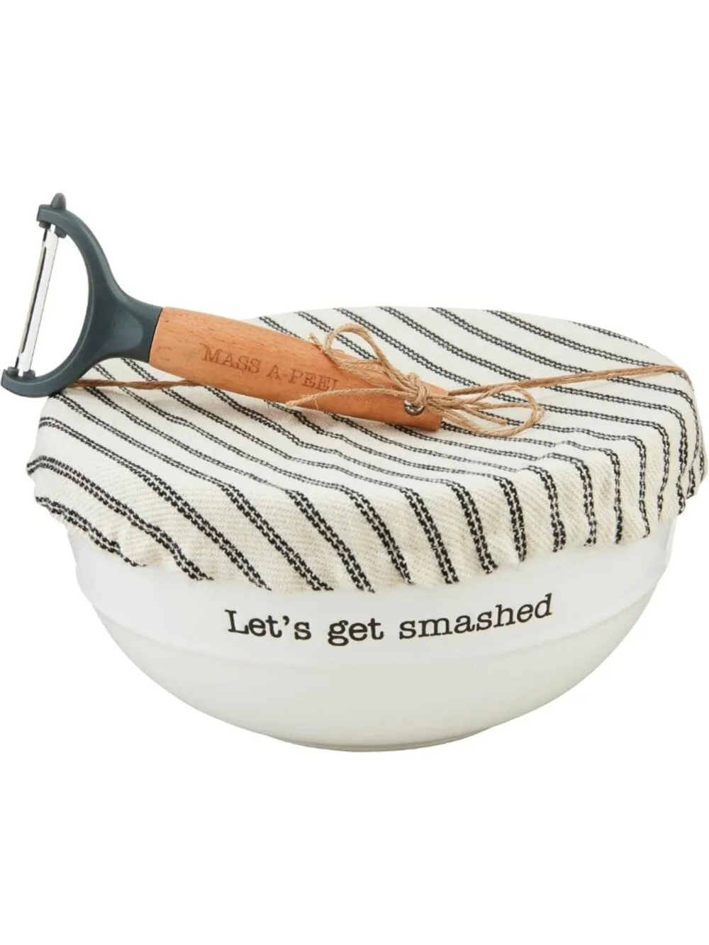 Charming Covered Mashed Potato Serving Set with Bowl & Peeler - Perfect for